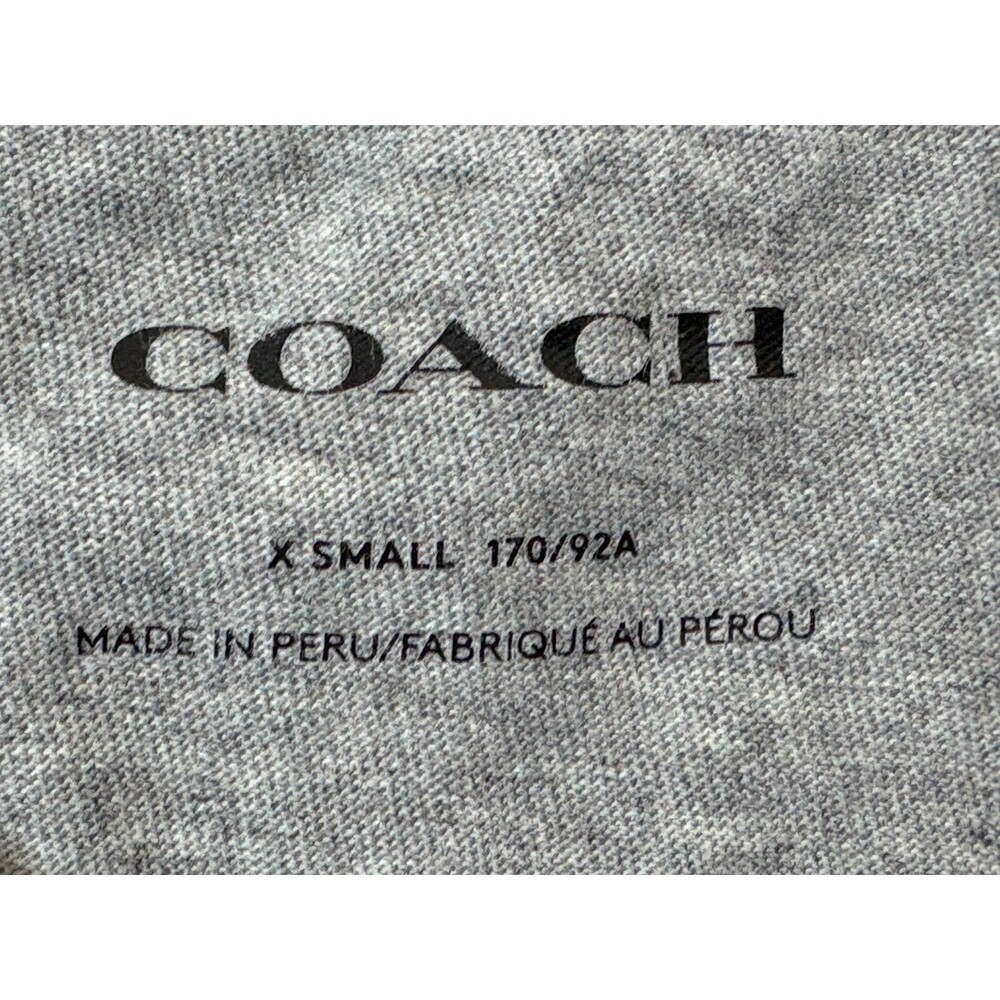 Coach Mens Signature Tape Crew Short Sleeve T-shirt Gray Cotton Tee Casual Sz XS - Picture 7 of 10